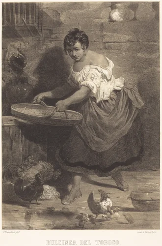 Dulcinea del Toboso by Célestin Nanteuil, print, 1855