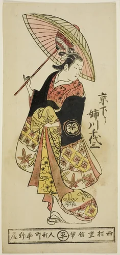The Actor Anegawa Chiyosaburo from Kyoto by Nishimura Shigenobu, print, 1734