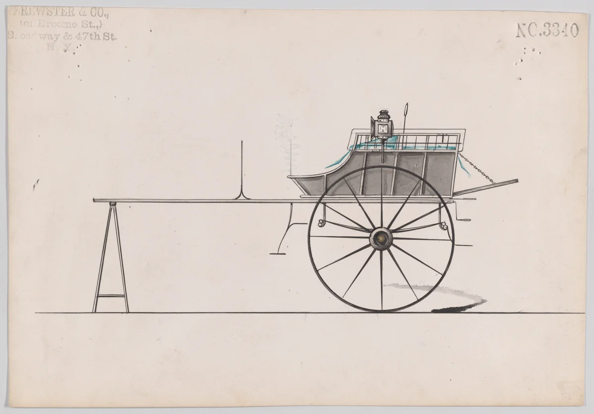 White Chapel Cart #3340 by Brewster & Co., drawing, 1877