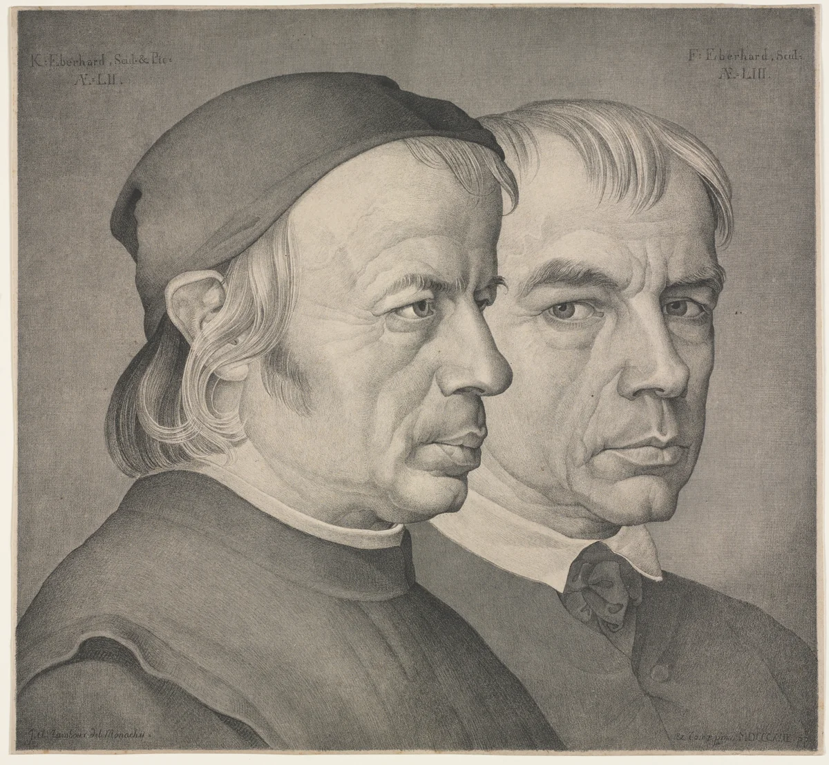 The Brothers Eberhard by Johann Anton Ramboux, print, 1822
