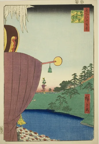 Sanno Festival Procession at Kojimachi Itchome (Kojimachi Itchome Sanno Matsuri nerikomi), from the series "One Hundred Famous Views of Edo (Meisho Edo hyakkei)" by Utagawa Hiroshige (歌川広重), print, 1856