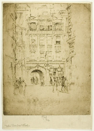 The Barber Shop by Joseph Pennell, print, 1905