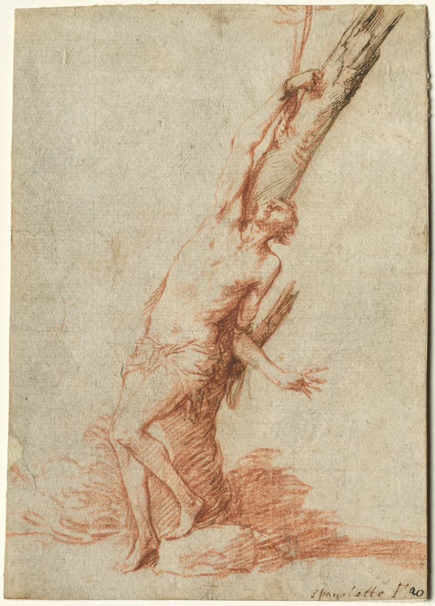 St. Sebastian by Jusepe de Ribera, drawing, 1626-1630