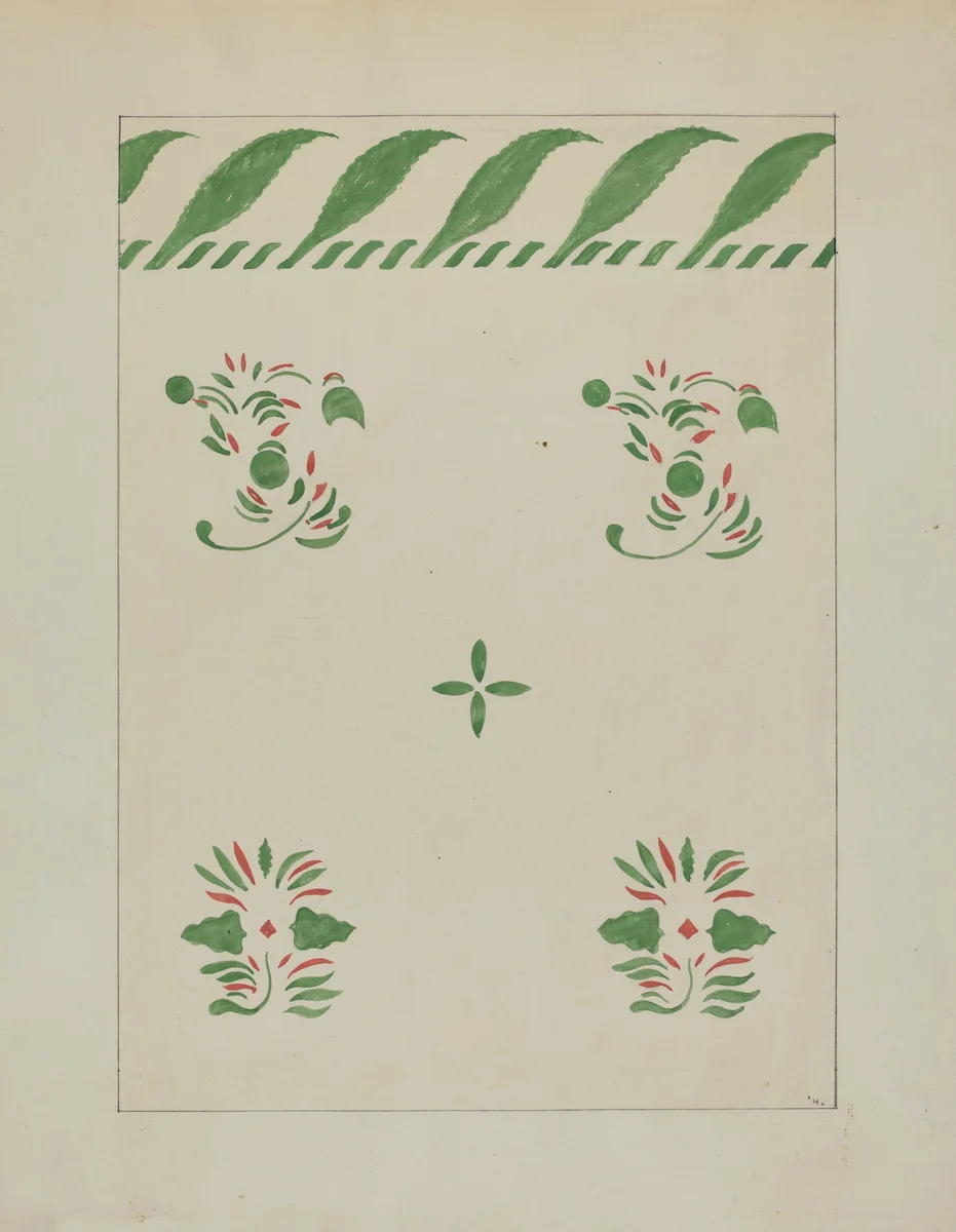 Stencilled Wall by Ray Holden, index of american design, 1936