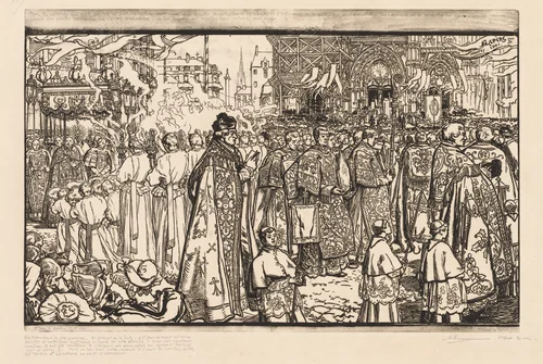 La Procession de la Fête-Dieu à Nantes by Auguste Louis Lepère, print, 1901