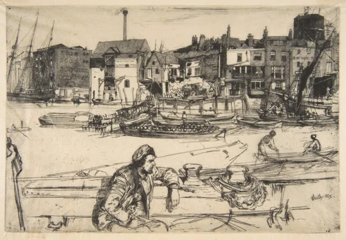 Black Lion Wharf by James McNeill Whistler, print, 1859