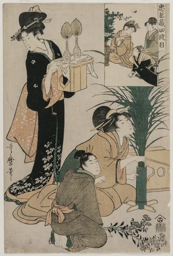 Chushingura: Act IV of The Storehouse of Loyalty by Kitagawa Utamaro (喜多川歌麿), print, 1797-1799