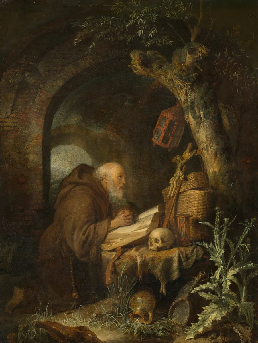 The Hermit by Gerrit Dou, painting, 1670