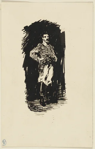 Man in Plaid Shirt by James McNeill Whistler, drawing, 1854-1903