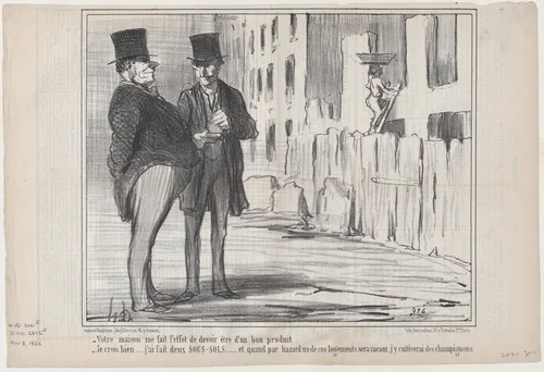 Votre maison me fait l'effet de devoir..., from "Locataires et Propriétaires" by Honoré Daumier, print, 1836