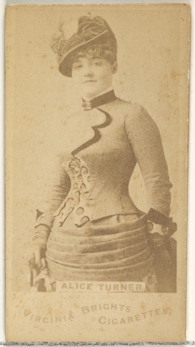 Alice Turner, from the Actors and Actresses series (N45, Type 1) for Virginia Brights Cigarettes by Allen & Ginter, photograph, 1885-1891