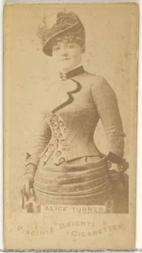 Alice Turner, from the Actors and Actresses series (N45, Type 1) for Virginia Brights Cigarettes by Allen & Ginter, photograph, 1885-1891
