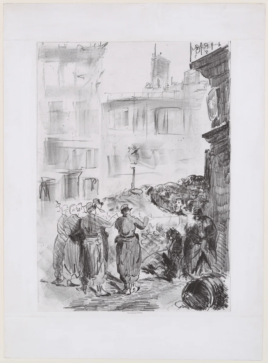 The Barricade by Edouard Manet, print, 1871
