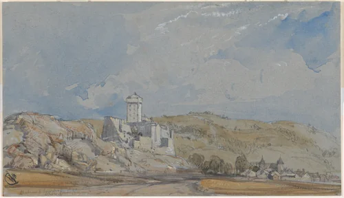 Château de Lourdes by William Callow, drawing, 1836