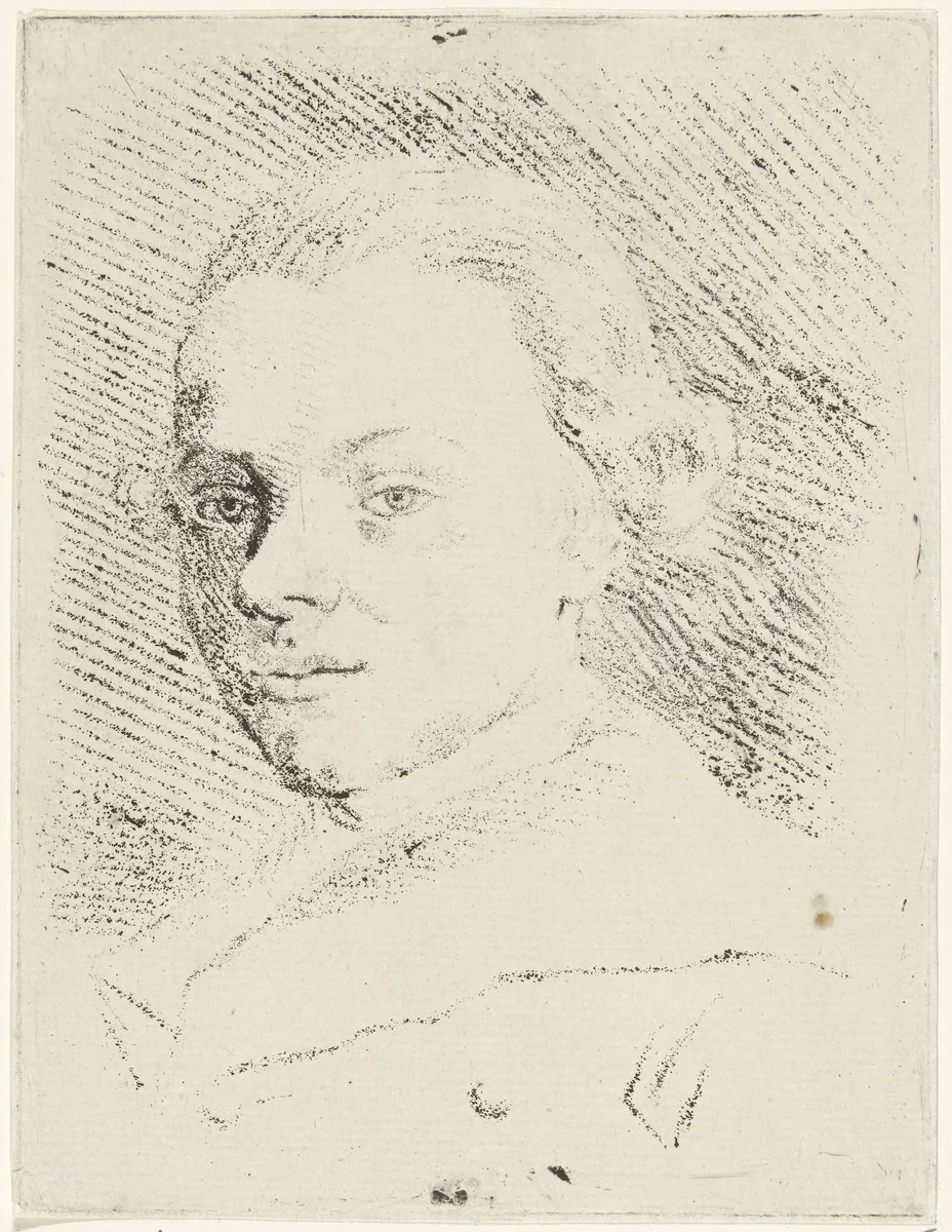 Zelfportret van Jabes Heenck by Jabes Heenck, print, 1767-1780
