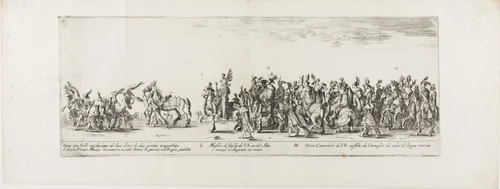 Plate Four, from Entrance of the Ambassador of Poland into Rome by Stefano della Bella, print, 1633