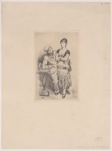 L'Assommoir, ou scène de brasserie by Marcellin Desboutin, print, 1886