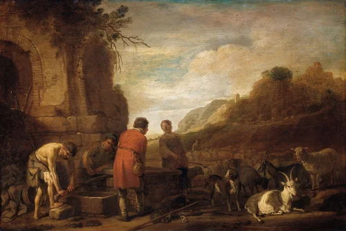 The Meeting of Jacob and Rachel by Claes Moeyaert, painting, 1638