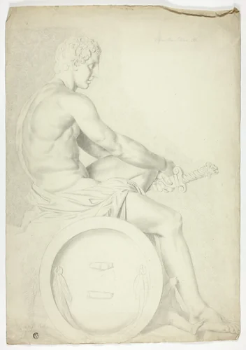 After Antique Sculpture of Seated Figure with Sword by John Downman, drawing, 1774