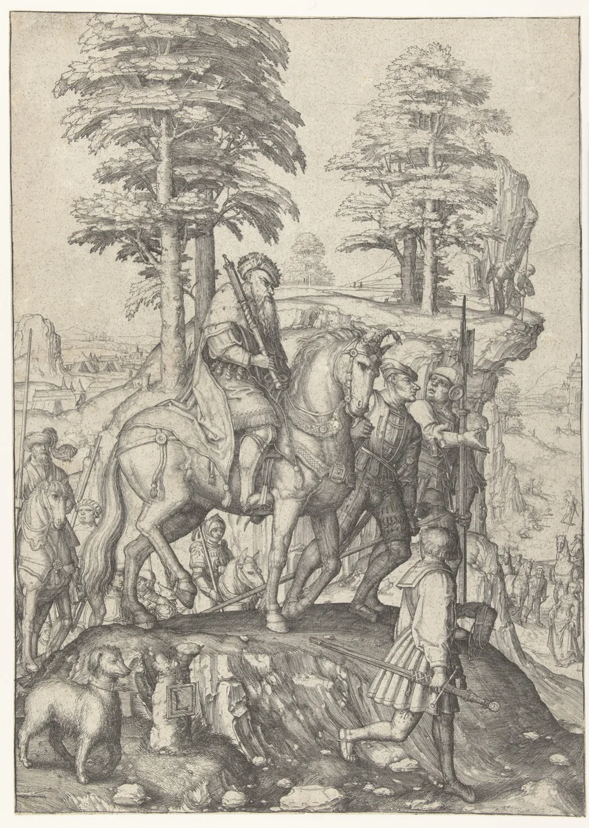David en Abigaïl by Unknown, print, 1505-1509