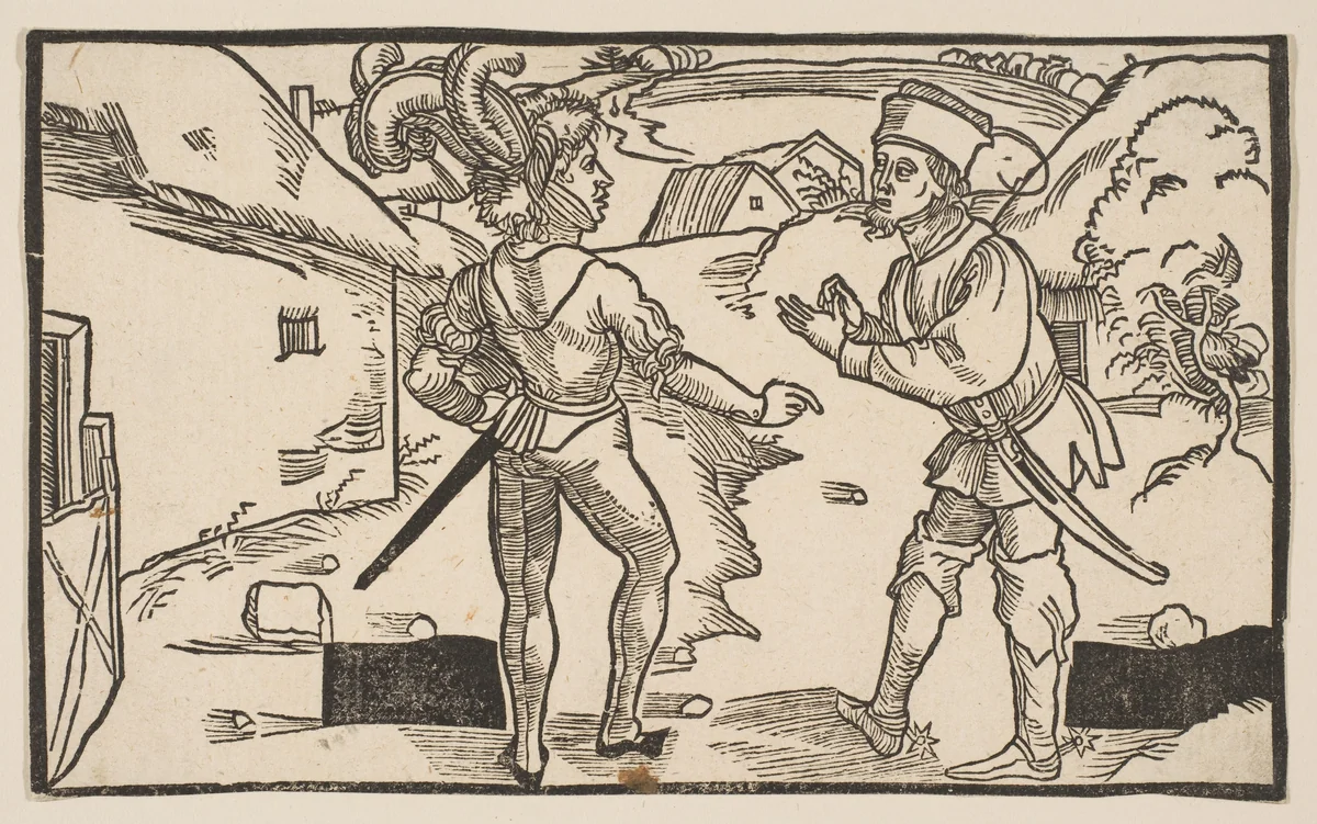 Heauton Timouroumenos, from "The Comedies of Terence", 19th century reprint by Albrecht Dürer, print, 1485-1528