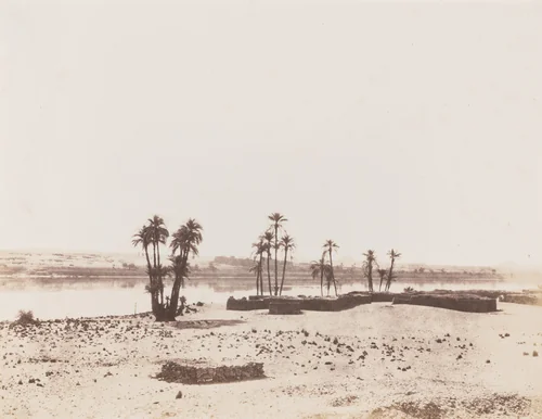 Dakkeh, Village et Rives du Nil (Village and banks of the Nile, Dakkeh) by Félix Teynard, photograph, 1851-1852