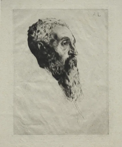 Head of a Model by Alphonse Legros, print, 1857-1911