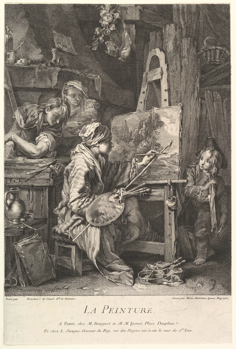 Painting by Marie Madeleine Igonet, print, 1752