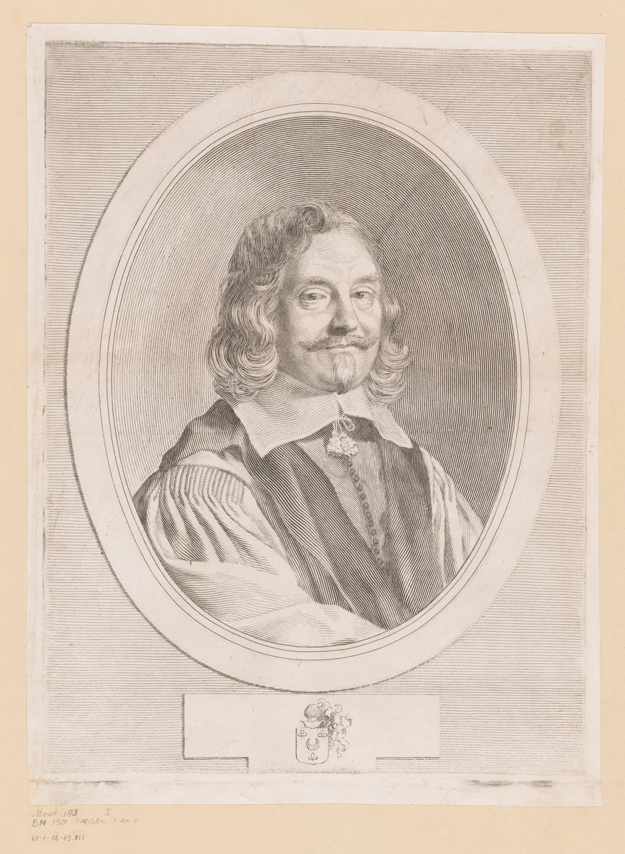 Portret van Antonin Dreux d'Aubray by Claude Mellan, print, 1640-1660