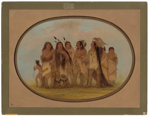 Distinguished Crow Indians by George Catlin, painting, 1861-1869