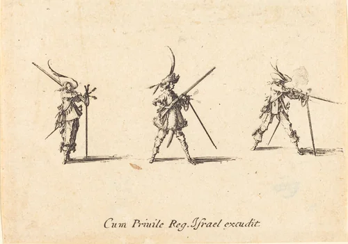 Firing the Musket by Jacques Callot, print, 1634-1635