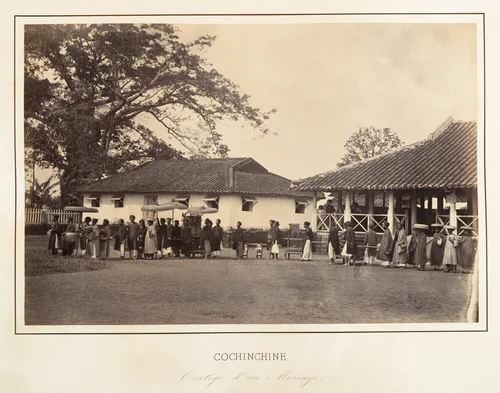 Cortège d'un mariage, Cochinchine by Emile Gsell, photograph, 1866