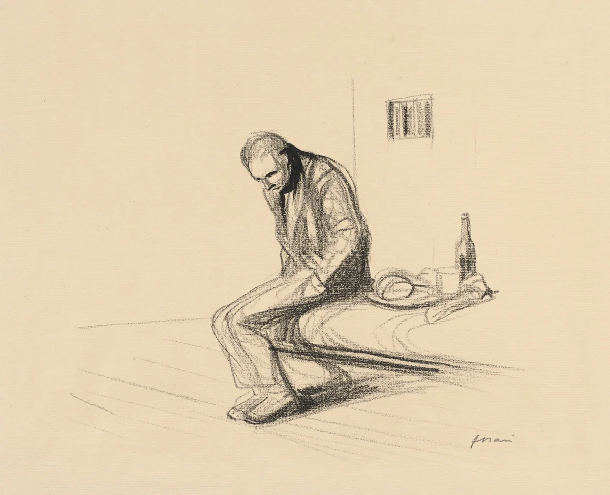 The Man Who Fired upon Clemenceau by Jean-Louis Forain, drawing, 1914-1924