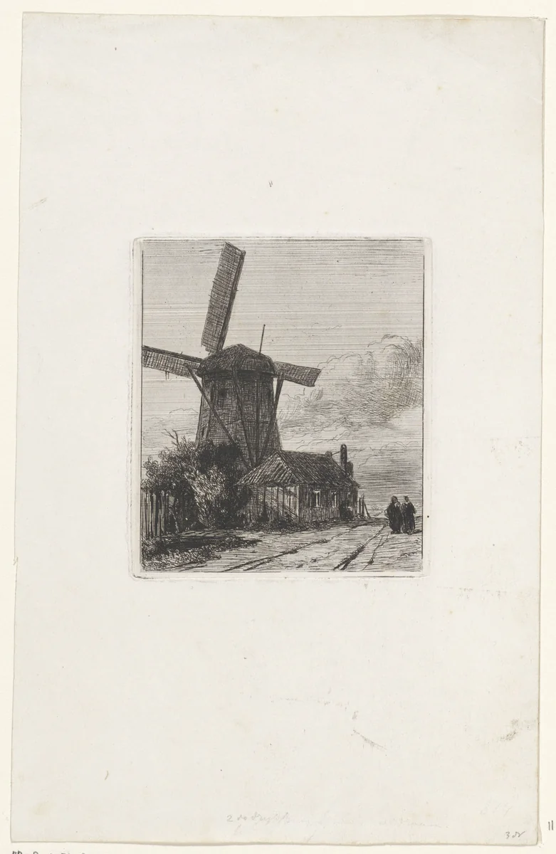 Gezicht op de Trekweg te Den Haag by Jan Weissenbruch, print, 1849