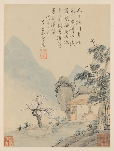 Album of Seasonal Landscapes, Leaf H (previous leaf 8) by Xiao Yuncong, painting, 1668