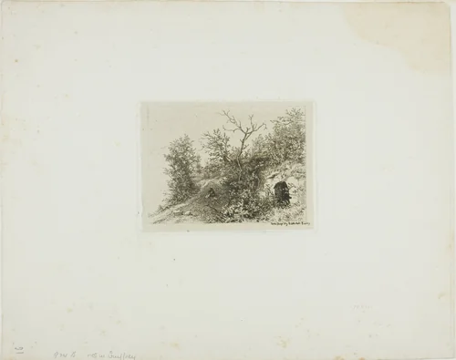 Man Sitting on a Hill by Charles-Émile Jacque, print, 1833-1894