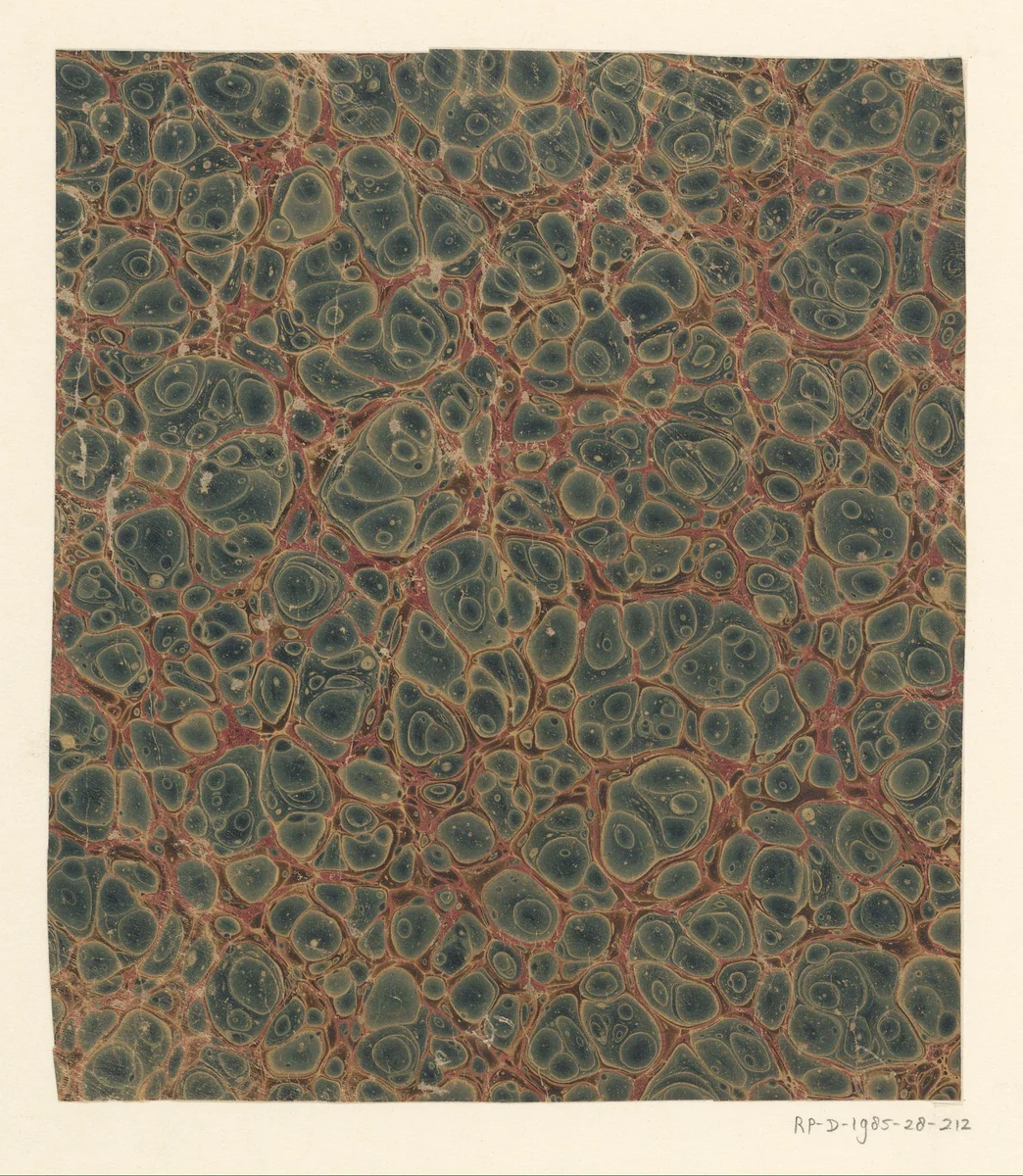 Ringkiezelmarmer in groen, rood en bruin by anonymous, other, 1700-1900