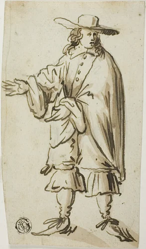 Standing Man by Romeyn de Hooghe, drawing, 1700-1799