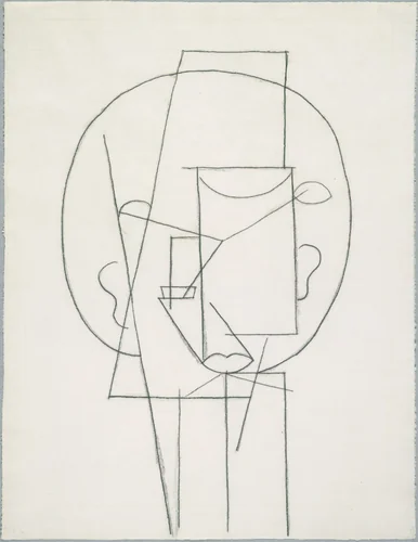 Head by Pablo Picasso, drawing, 1913