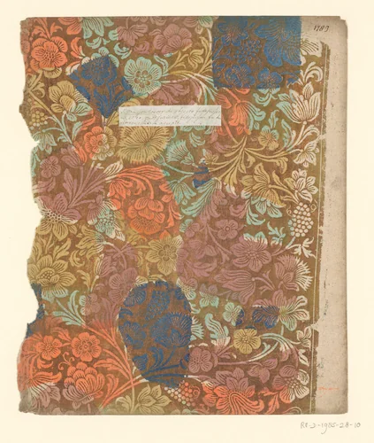 Blad met bloemen met vruchten by anonymous, other, 1700-1850