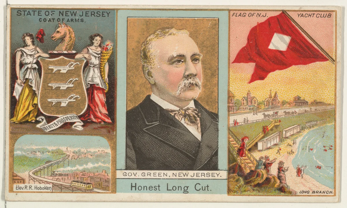 Governor Green, New Jersey, from "Governors, Arms, Etc." series (N133-1), issued by Duke Sons & Co. by W. Duke, Sons & Co., print, 1885-1892