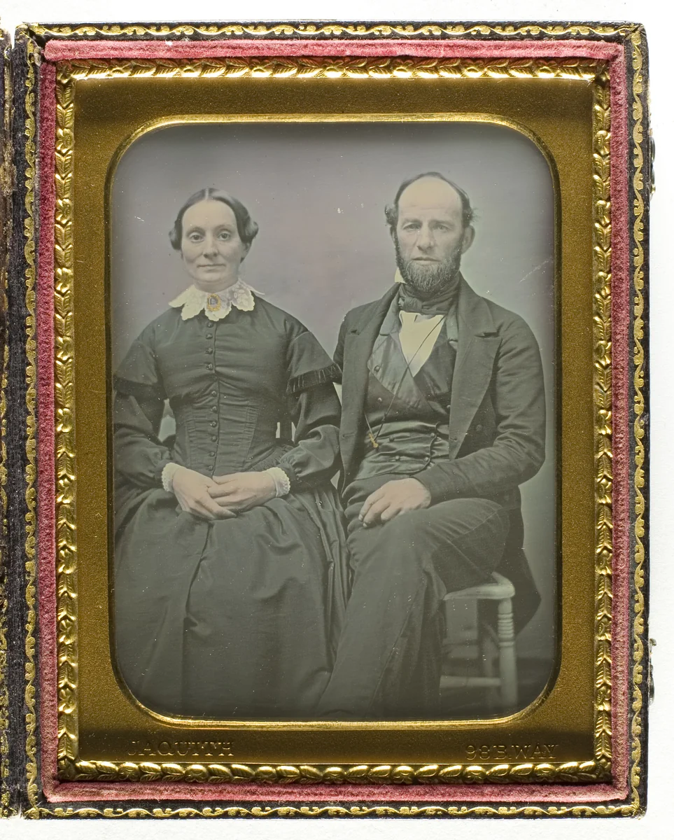 Phoebe Matthews and Captain Oliver Matthews by Nathanial Jaquith, photograph, 1839-1866