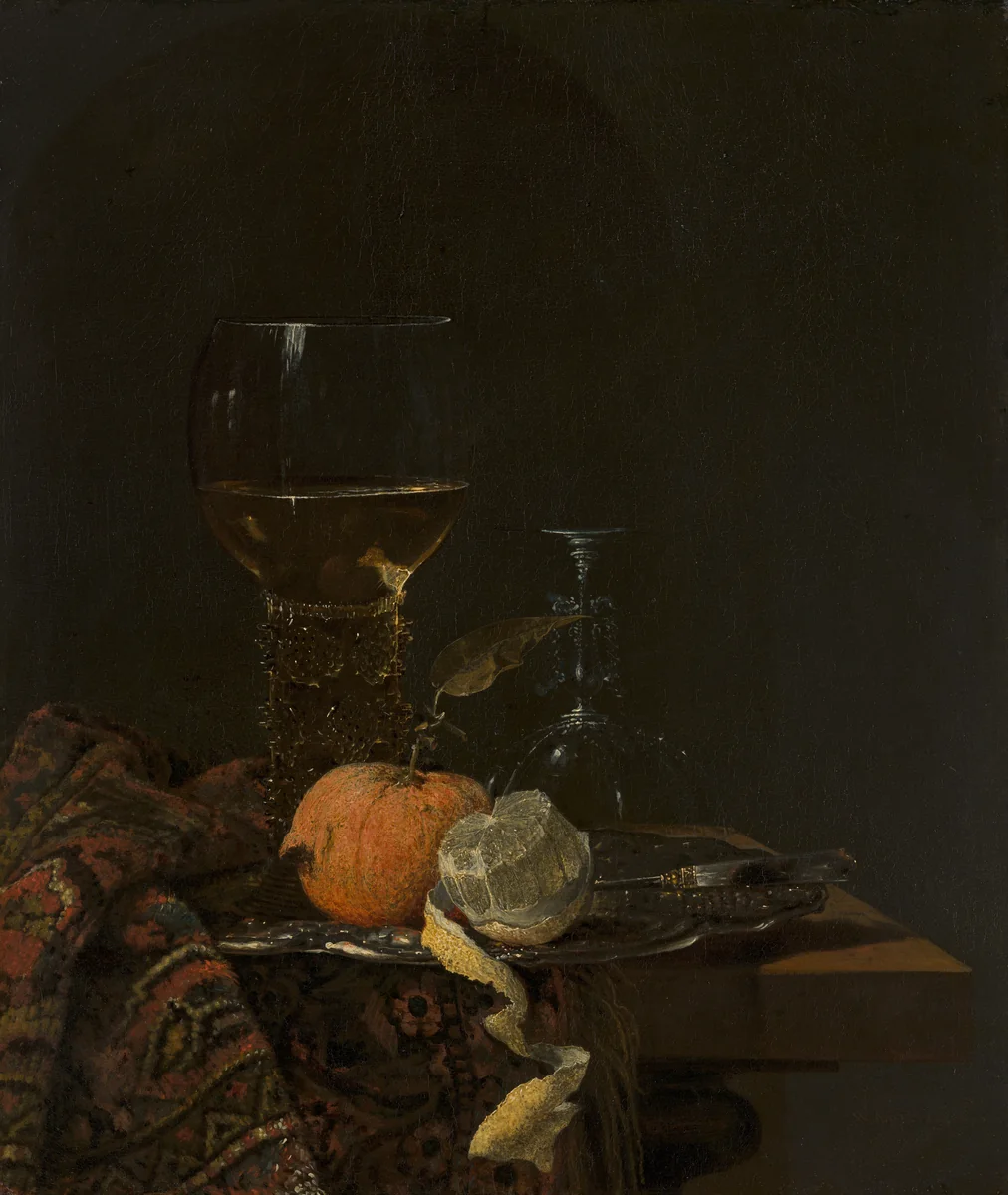 Still Llife with a Roemer by Willem Kalf, painting, 1659