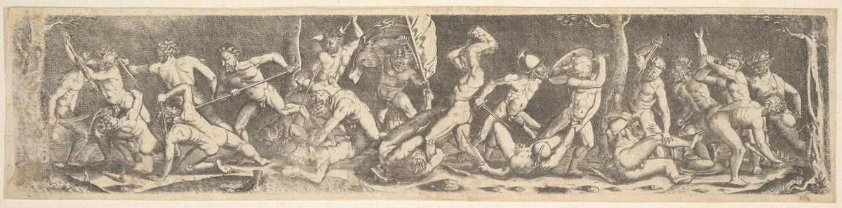 Battle for the Banner (copy) by Barthel Beham, print, 1515-1571