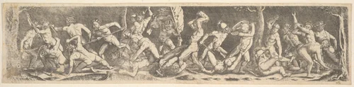 Battle for the Banner (copy) by Barthel Beham, print, 1515-1571