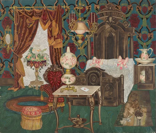 Bedroom, 1882 by Perkins Harnly, index of american design, 1935-1942