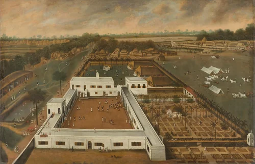 A Dutch Factory in Bengal, probably Cossimbazar by Hendrik van Schuylenburgh, painting, 1665