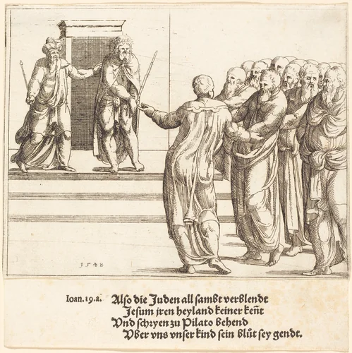 Ecce Homo, and the Jews Deny Christ by Augustin Hirschvogel, print, 1548