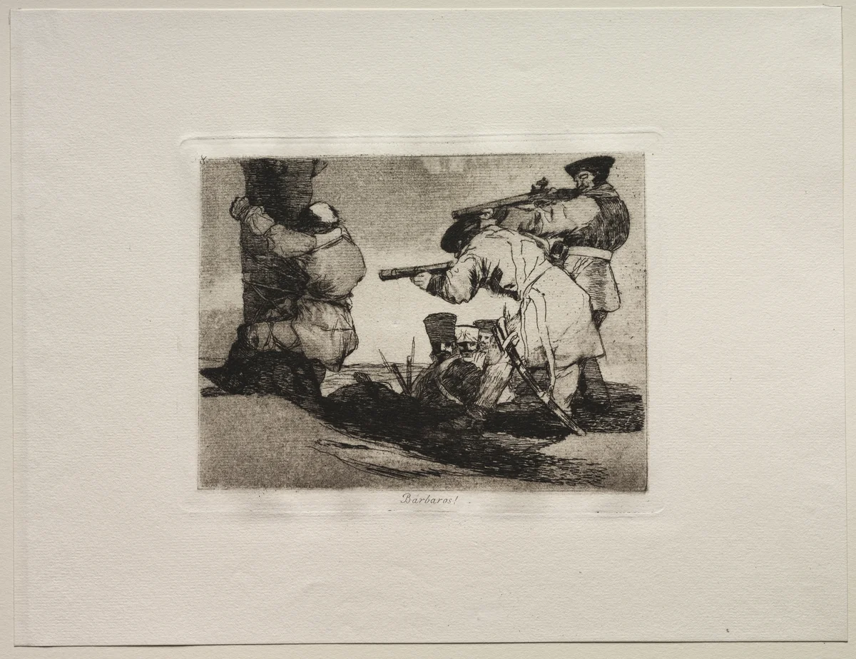 The Horrors of War: Barbarians! by Francisco de Goya, print, 1810-1863