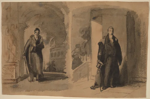 Lafayette (Two Views) by Thomas Sully, drawing, 1825